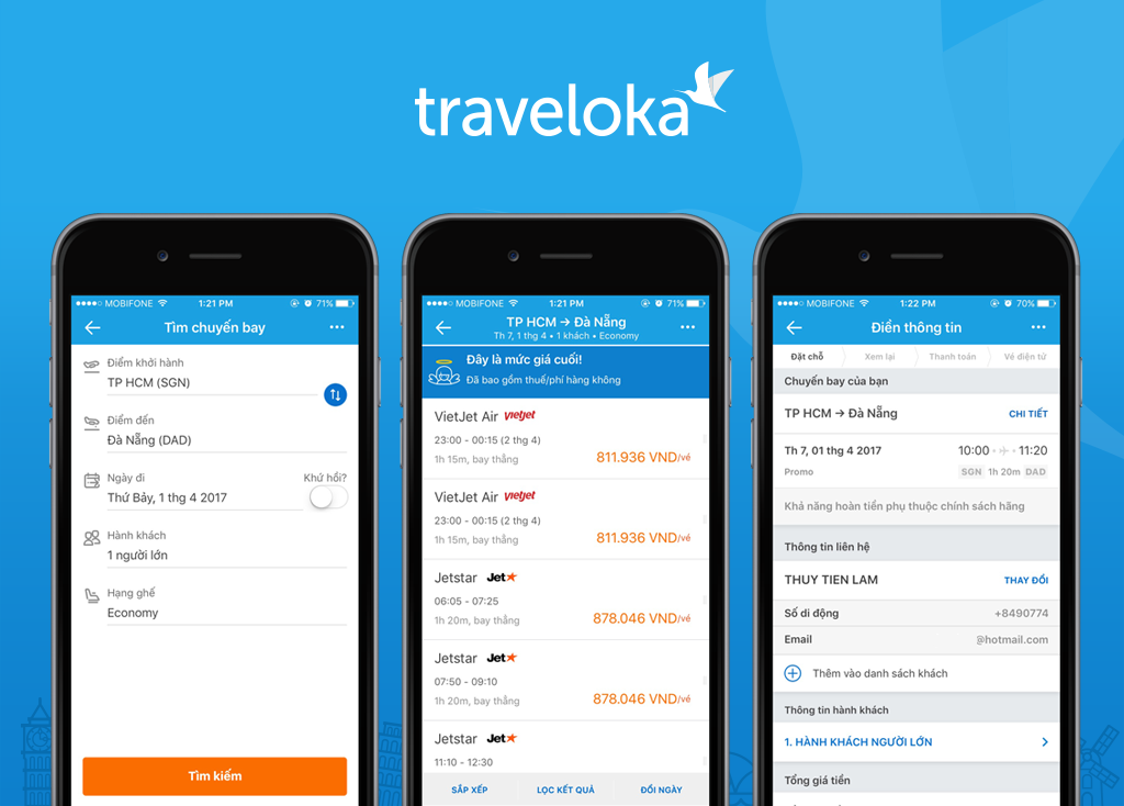 8 app du lịch tiện ích trong máy - Traveloka hiện đang rất được yêu thích tại thị trường Việt Nam trong việc book phòng và vé máy bay. Ảnh: ezcloud.vn