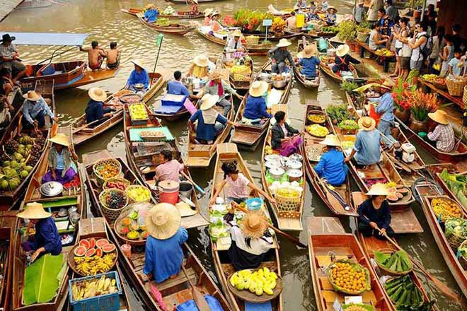 Tour du lịch Thái Lan tháng 6: chợ nổi Pattaya